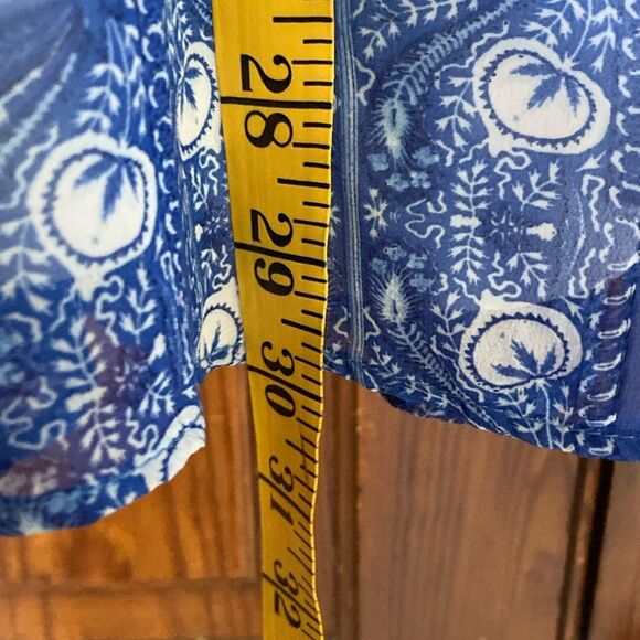 Show Me Your MuMu Jamie Long Sleeve Blue White Flowy Tunic Top Dress size S - Picture 5 of 8